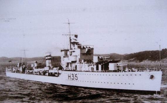 HMS Hunter pictured in 1939.