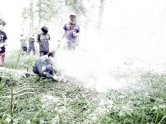 Scouts cook up a storm around campfire