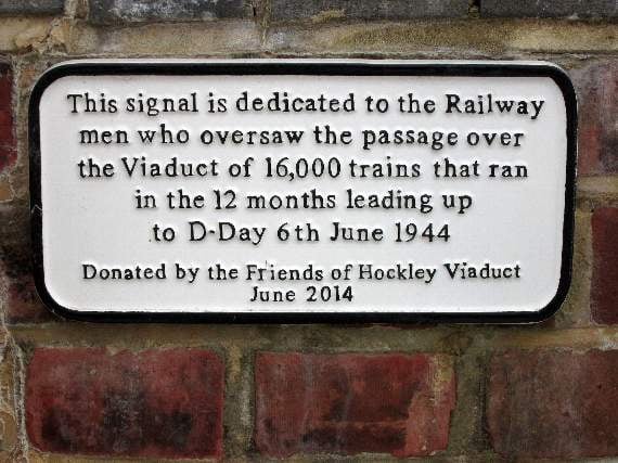 the signal memorial to the railway men who oversaw the passage of thousands of trains over it in the run up to D-Day