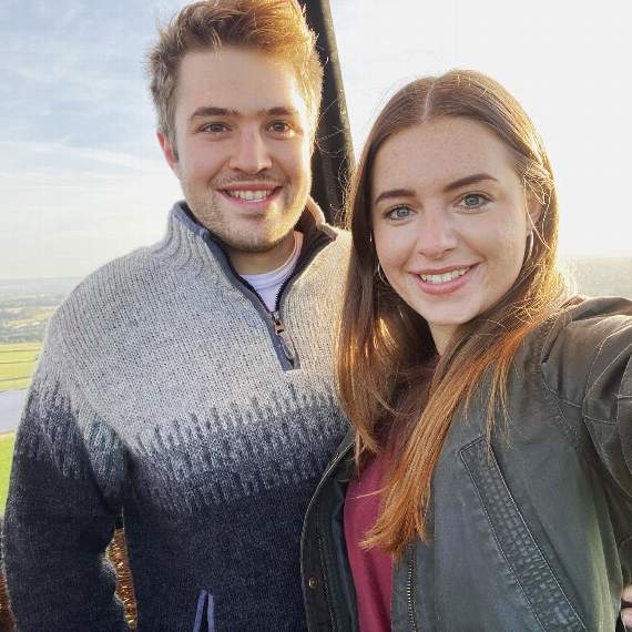 Romantic Sam Tucker with Megan Wilkins, who said ‘yes’ to his marriage proposal.