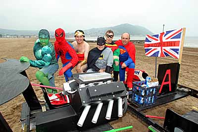Super heroes from the Hobnobs were prepared for a dunking