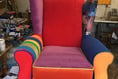 Stuart's rainbow chair made in a day for auction
