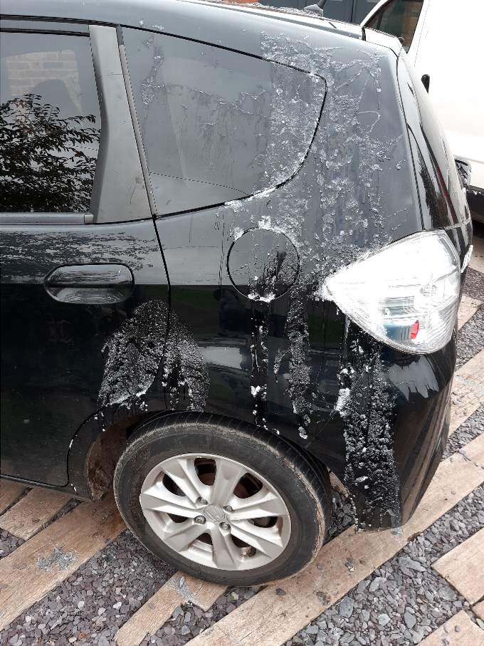 Dawn-Lesley Howes' vandalised car