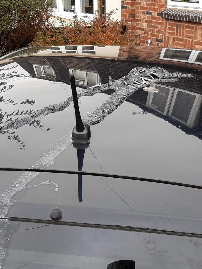 Paint stripper was thrown across the roof