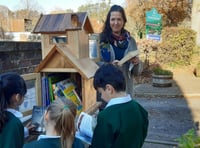 Community book box installed outside school