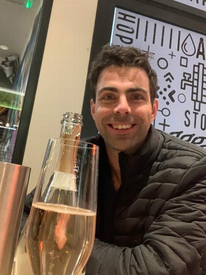 Cheers! Cllr Andy Tree toasts the new year in The Tap at The Shed