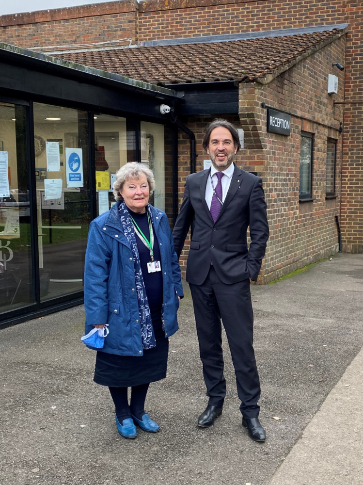 Janet with headteacher Neil Strowger