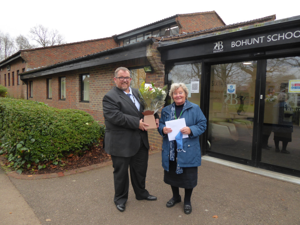 Janet with head of school, Neil Pittaway