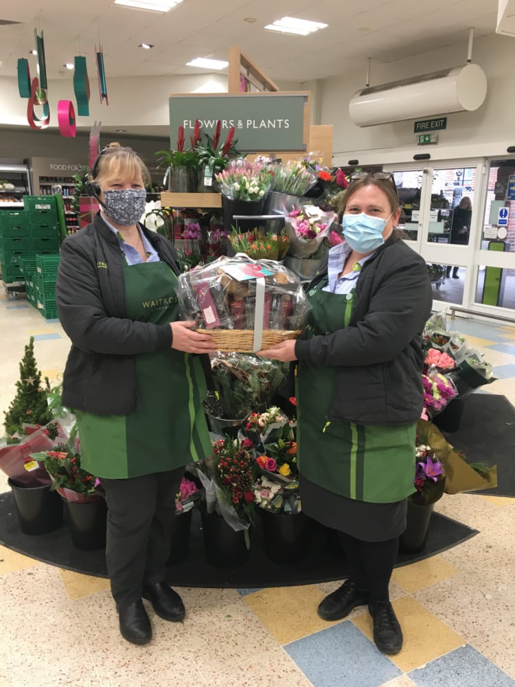 Waitrose’s Community Matters champion Alice Butcher (right) kindly donated a hamper