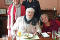 Ex-teachers and refugees enjoy lunch