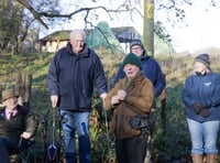 Dr Cyril Bennett, a world-renowned expert on fly fishing who cast his first ever fly on the Wey at Elstead, addresses members