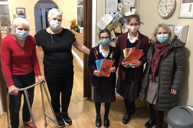 Barrow Hills School distributes postcards to care homes