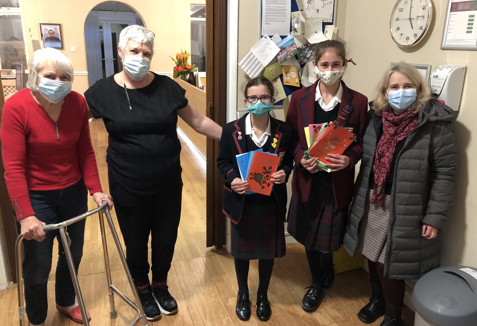 Barrow Hills School distributes postcards to care homes