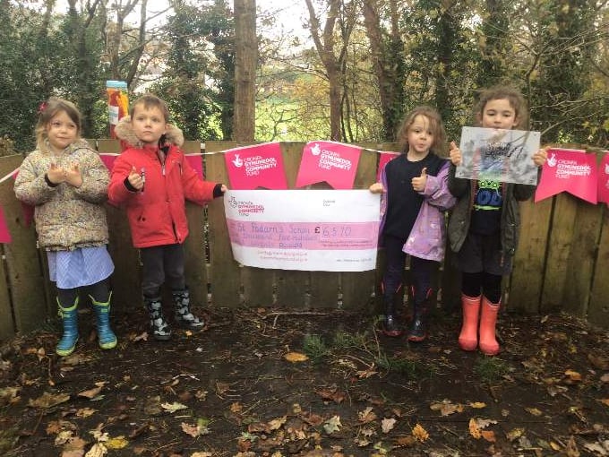 Pupils at St Padarn's School celebrating