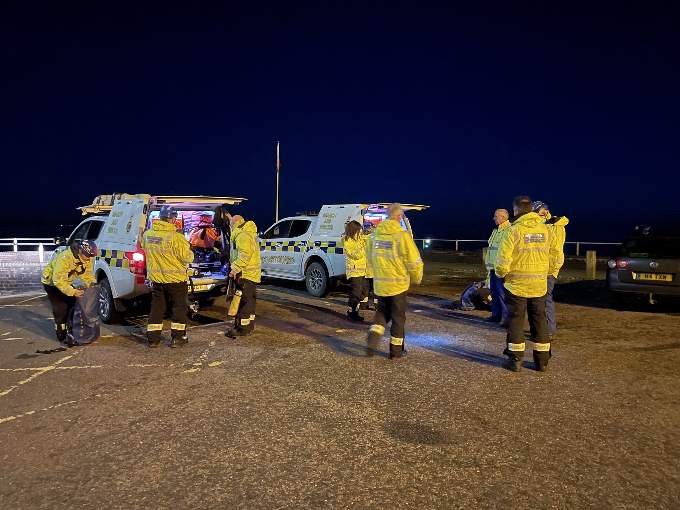Coastguard teams get ready to search the area. Photo: Aberdovey Coastguard Rescue Team