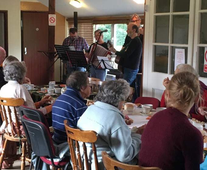 One of the tea parties run by Re-Engage Builth Wells