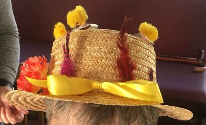 Another of the hats made by guests during an Easter tea party
