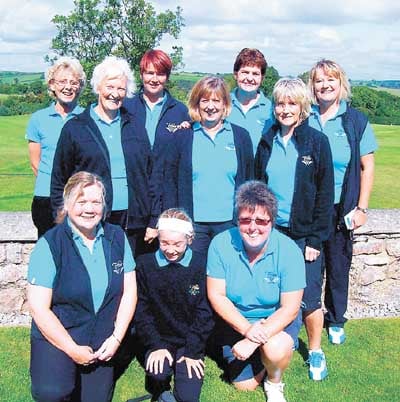 Members of the successful Trefloyne ladies team: Rita Collins, Olive Maher, Fair Ball, Sue Shooter, Vicky Burks, Heather Thorne, Ann Dassen; front - Linda Kromrei, Kristalle Blum, Anne Morgan; absent - Gwyneth Jewitt, Liz Crockford, Di Neale (manager), Michelle Richards, Sheila Phillips.