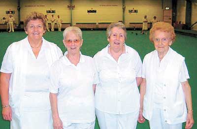 Ladies’ rinks winners, Mair Davies, Audrey Owens, Betty James and Mair Marquiss.