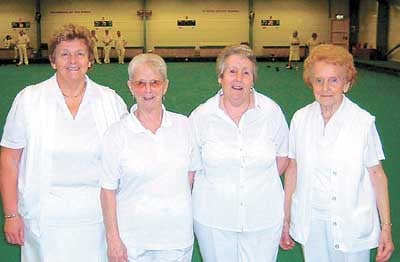 Ladies’ rinks winners, Mair Davies, Audrey Owens, Betty James and Mair Marquiss.