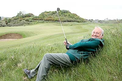 Nigel Rimell relaxing on the 14th after falling over trying to get out of the rough!