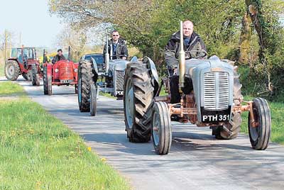 Chugging out of Templeton, two Fergies lead the way.