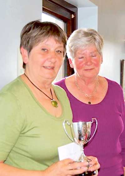 Jean Charnock, winner of the up to 29 handicap section with Mair Evans.