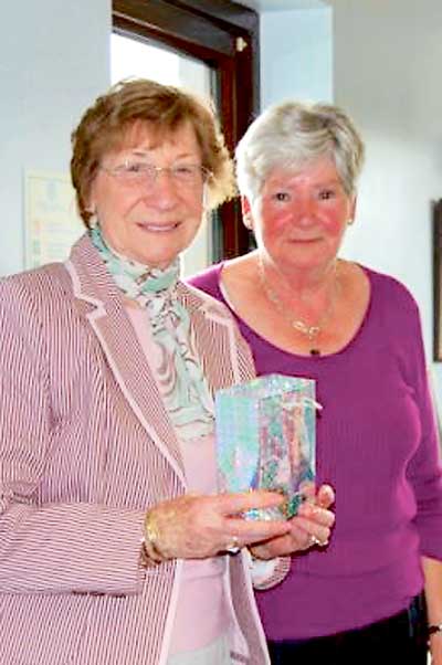 Nine-hole winner, Edna Lawrence, with Mair Evans.