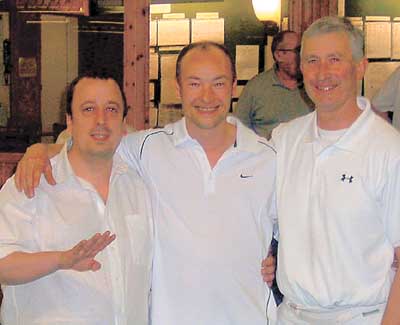 Triples winners, Mike Jackson, John Roberts and Graham Hughes.