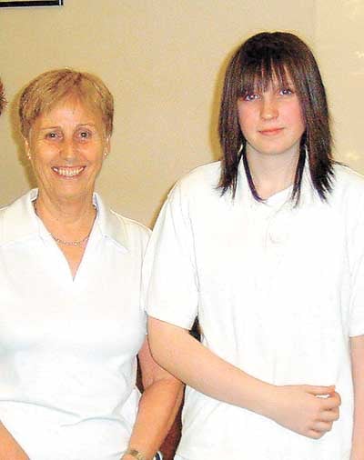 Ladies’ pairs winners, Joyce Howe and Ysie White.