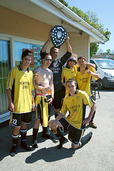 The pretenders who borrowed the shield for a photo shoot.