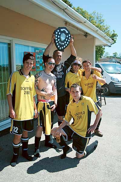 The pretenders who borrowed the shield for a photo shoot.
