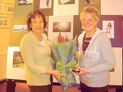 Jill Baxter CPAGB being congratulated by Gill Mackay, club treasurer.