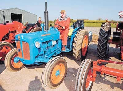 John Edwards, of Pembroke, displays his machine, a 1960 Fordson Dexton.