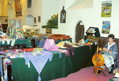 The Pembrokeshire Guild of Weavers, Spinners and Dyers were at the church to give a demonstration. Observer pic.
