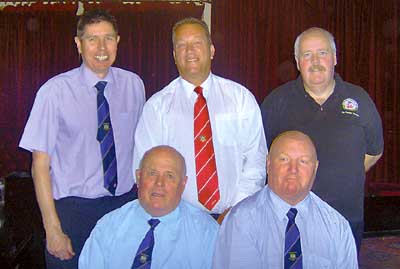 Officers for 2009/10 are back row (from left): J. Twigg, I. Baxter, K. McNiffe. Front (from left): Danny Thomas and Steve Evans.