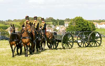 The King’s Troop, Royal Horse Artillery, gave a colourful display at Manorbier. Pic. Ray Hine