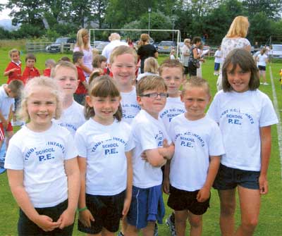 Tenby Infants tunnel ball team gained first place. From left, back row - Dylan Noot, Henry Buet, Cameron Slack; front - Menna Edwards, Charis Bowen, Cameron Broadhurst, Harri Phillips, Arabella Haley.