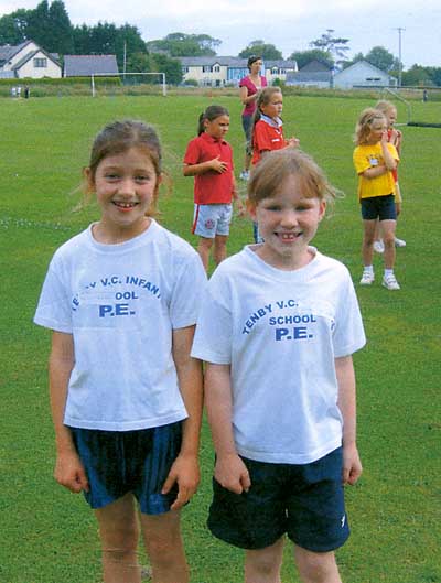 Grace Lawrence and Nerys John, first and second in the long distance race.