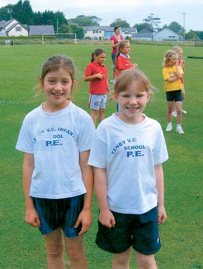 Grace Lawrence and Nerys John, first and second in the long distance race.