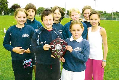 At the Tenby family of schools junior sports, St. Florence were Key Stage 2 joint winners. Seen with the shield are, front row (from left) - Anni Cummings, Ryan Conbeer, Amy Taylor; back row -George Dunn, Jack Deere-Jones, Harriet Sleight, Freddie Meyrick, Eve Kidney.