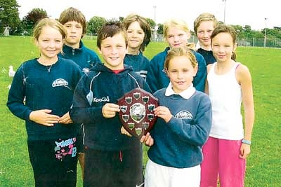 At the Tenby family of schools junior sports, St. Florence were Key Stage 2 joint winners. Seen with the shield are, front row (from left) - Anni Cummings, Ryan Conbeer, Amy Taylor; back row -George Dunn, Jack Deere-Jones, Harriet Sleight, Freddie Meyrick, Eve Kidney.