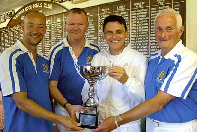 Open rinks winners (from left): John Roberts, Simon Evans, Phil Carpenter and John Baggott.