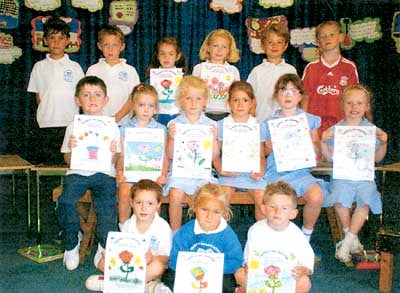 Tenby in Bloom poster winners at Tenby Infants School.