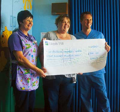 The sum of £800 was donated by Tammy Strangward, founder of Darcy’s Fund, to Withybush children’s ward.