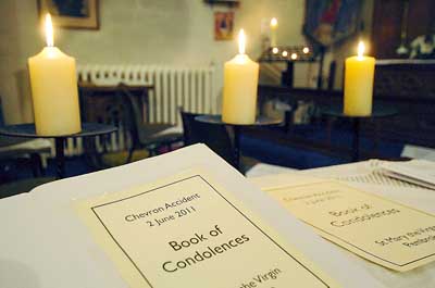 Books of condolence have been opened. Pic Martin Cavaney Photography