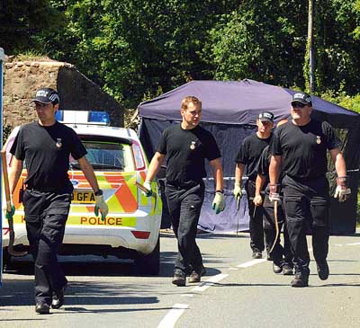 Police at the scene on Saturday. Pic. Gareth Davies Photography