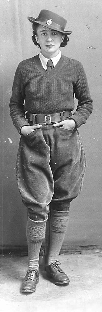 Hilda Fox in her Land Girl uniform.