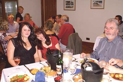 Tucking-in to the sumptuous meal, which was ‘spot on’.