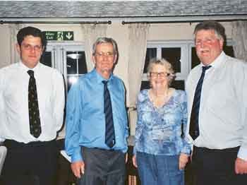 Guest speaker Phil Marsden and his wife are seen with club treasurer Jonathan Davies (left) and chairman John Harries.